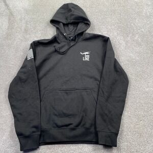 Nine Line Apparel Hoodie Mens Medium Black Matthew 5:10 Angel Graphic Fleece